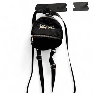 Dolls Kill Black Mini Backpack with silver Accents